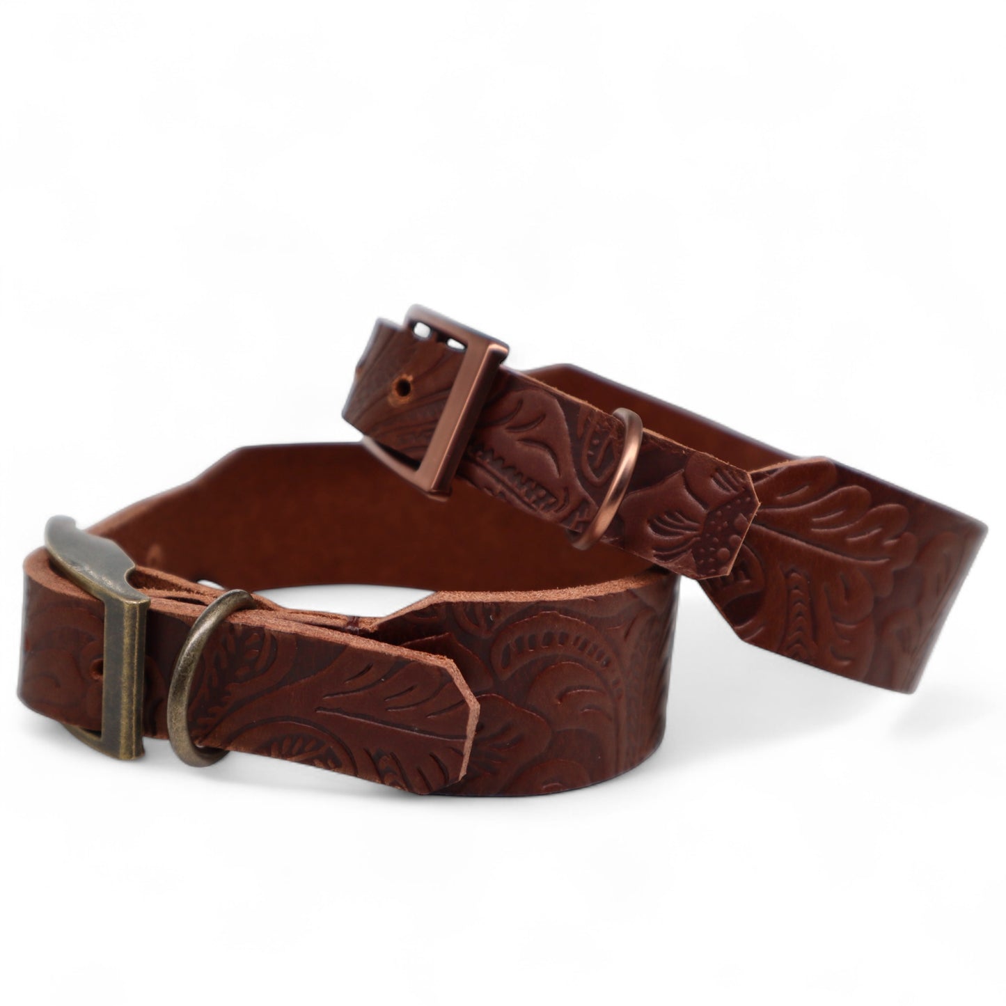 Halsband „Leder floral“ 50mm