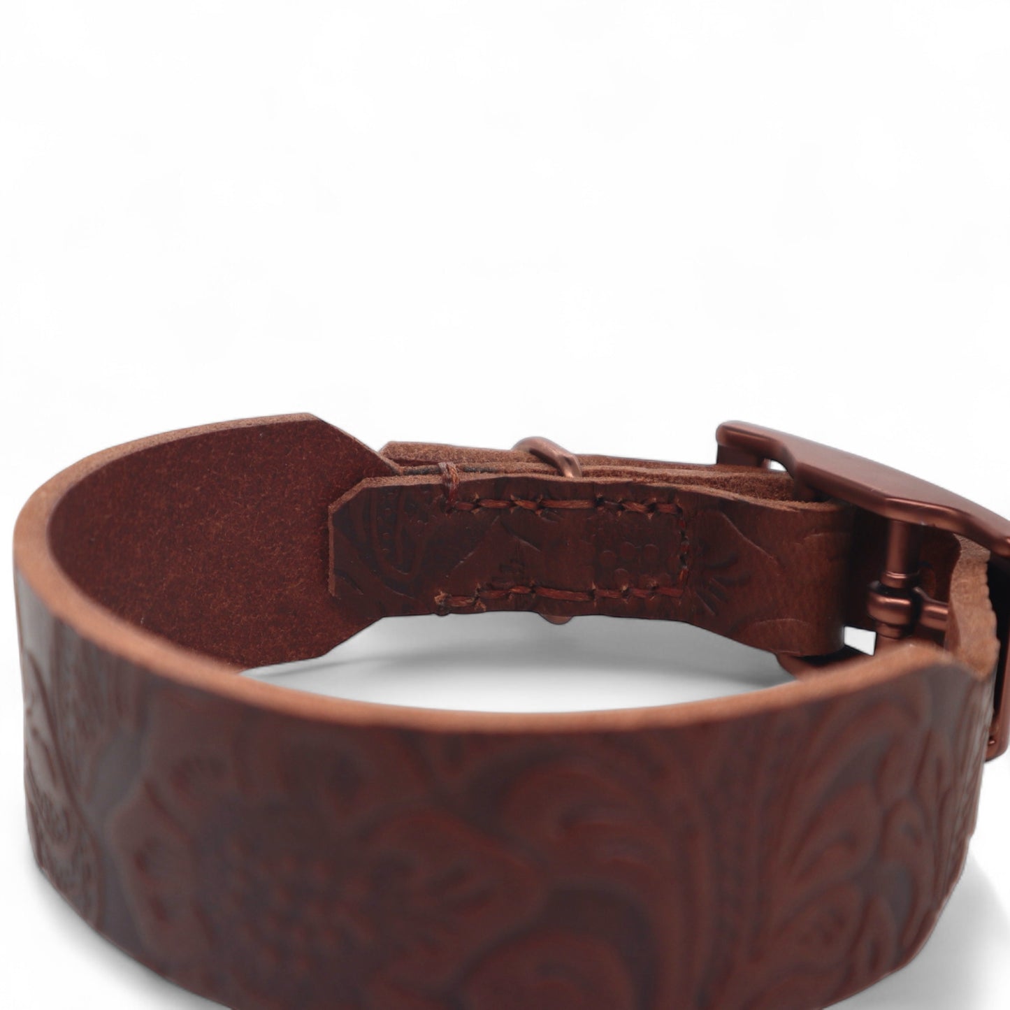 Halsband „Leder floral“ 50mm